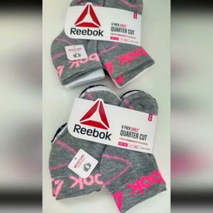 NIP Girls Reebok Quarter Cut Performance Training Socks Size Small Shoe Size 4-8